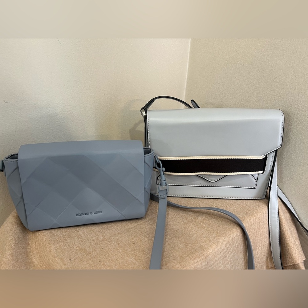 Bundle of Two Bags / Mila Owen and Charles & Keith Light Blue shoulder bags